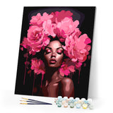 Paint by numbers kit Peonies Hair Lady Figured'Art