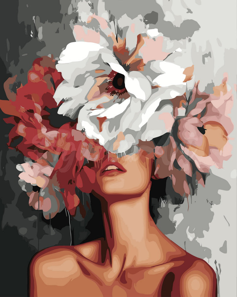 Paint by Numbers for adults - Beauty Behind Flowers – Figured'Art