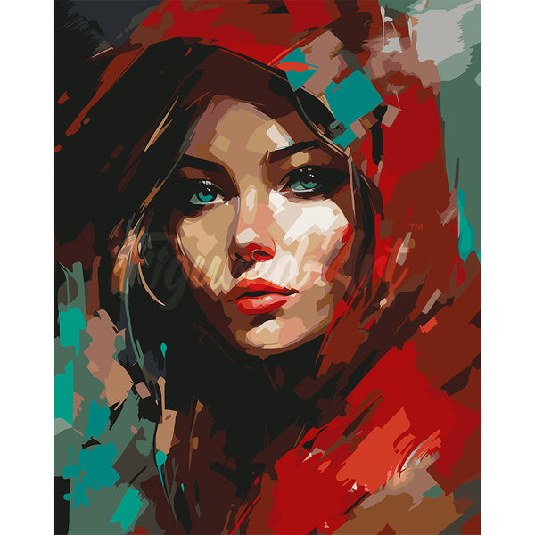 Woman in Red Scarf