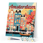 Paint by numbers kit Travel Poster Amsterdam in Bloom Figured'Art