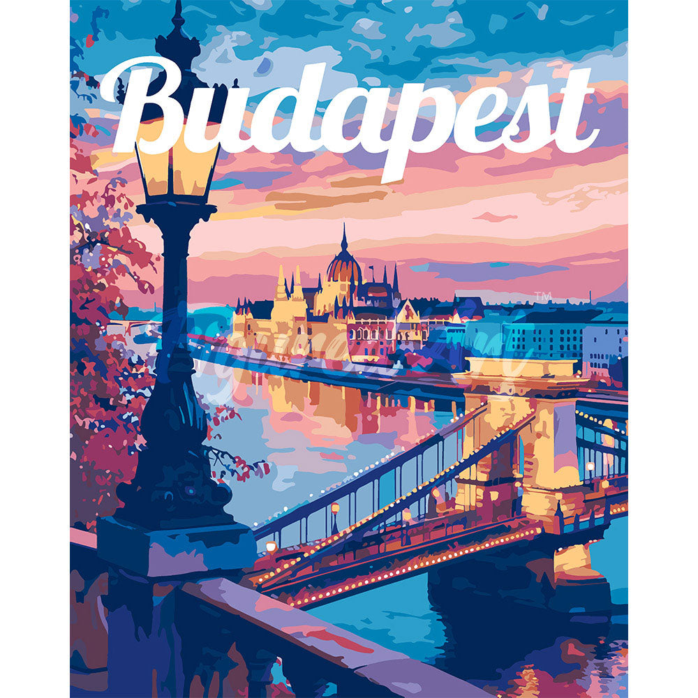 Travel Poster Budapest at Dusk