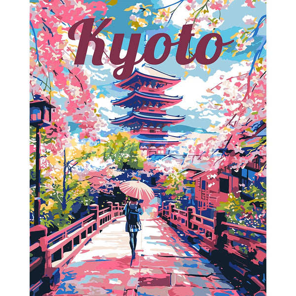Travel Poster Kyoto in Bloom