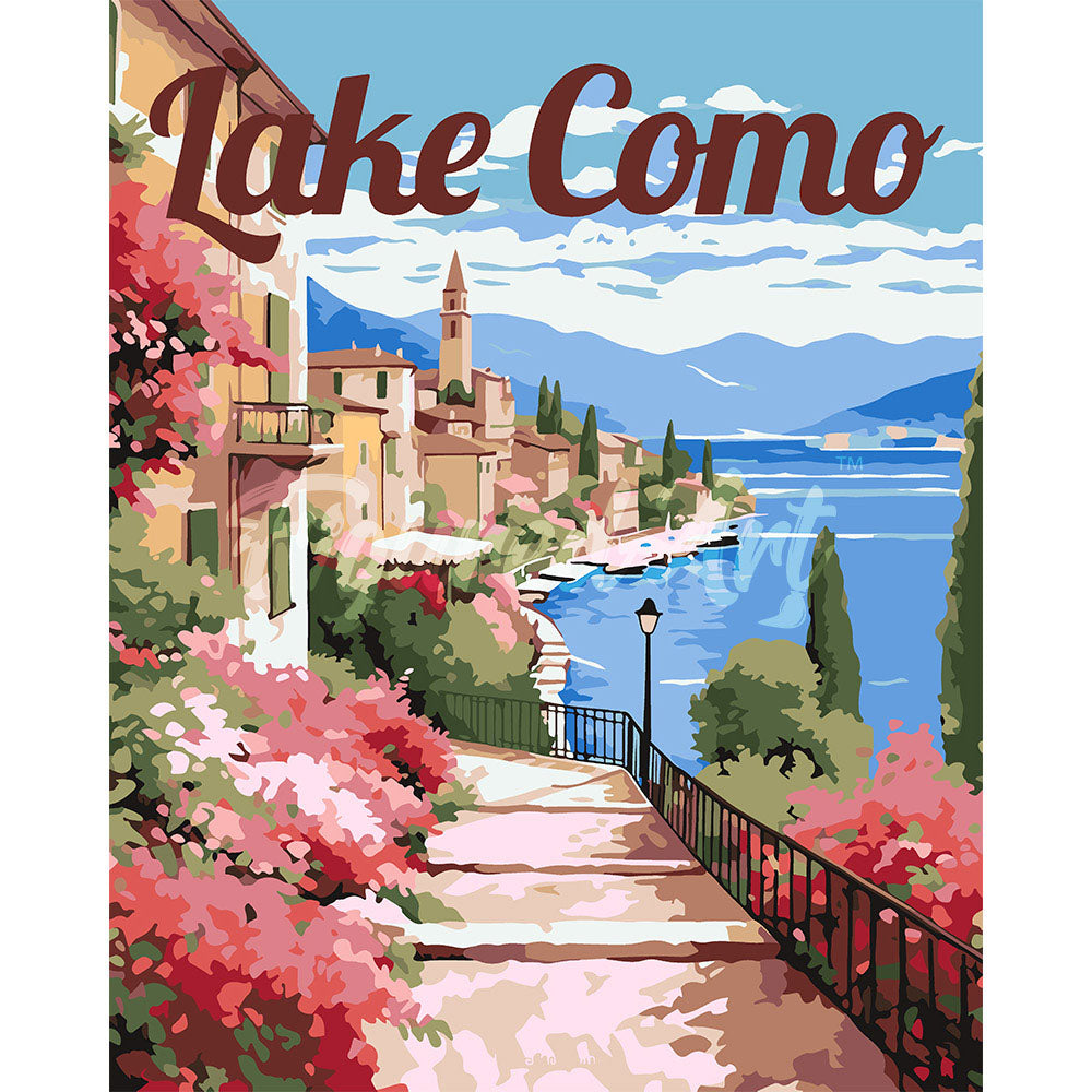 Travel Poster Lake Como in Bloom