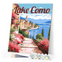 Paint by numbers kit Travel Poster Lake Como in Bloom Figured'Art