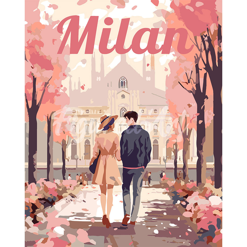 Travel Poster Milan in Bloom