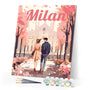 Paint by numbers kit Travel Poster Milan in Bloom Figured'Art