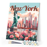 Paint by numbers kit Travel Poster New York in Bloom Figured'Art