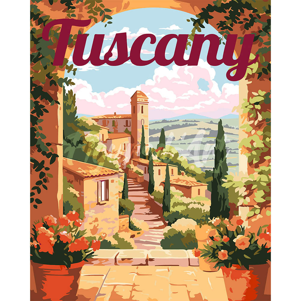 Travel Poster Tuscany in Bloom