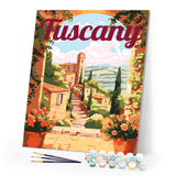 Paint by numbers kit Travel Poster Tuscany in Bloom Figured'Art