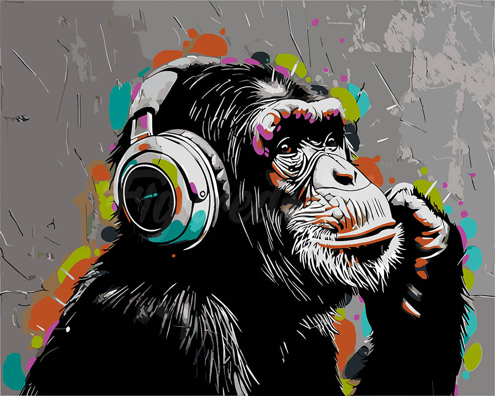 Paint by Numbers for adults - Funky Monkey Street Art – Figured'Art