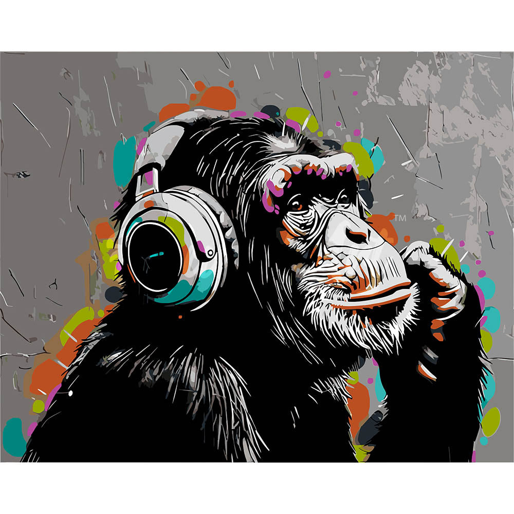 Paint by Numbers for adults - Funky Monkey Street Art