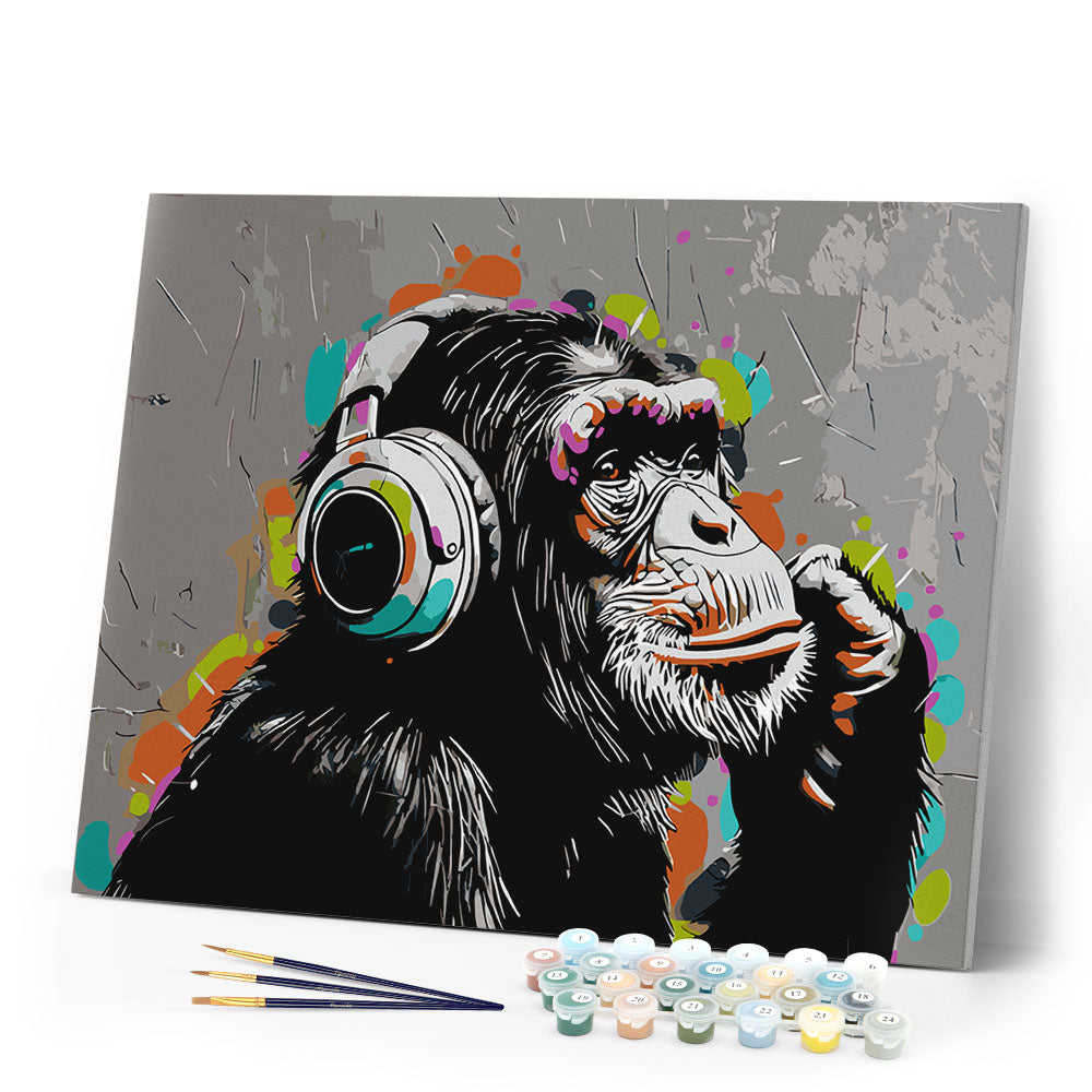 Paint by Numbers for adults - Funky Monkey Street Art