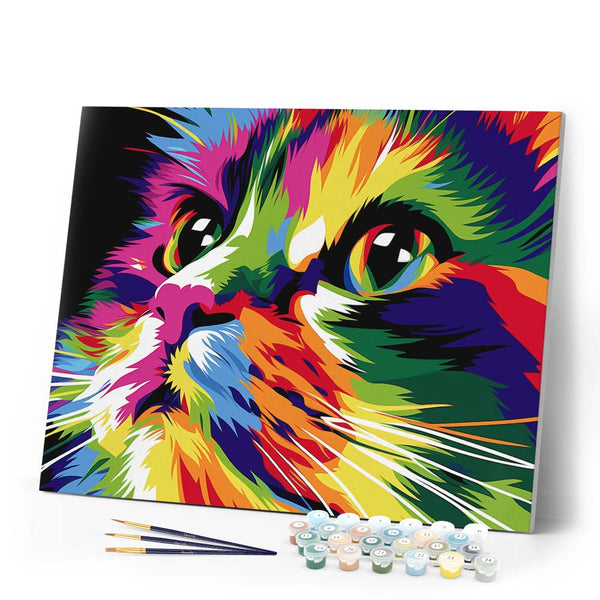 Paint by numbers kit for adults Cute Cat Pop Art Figured'Art