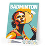 Paint by numbers kit Sport Poster Badminton Figured'Art