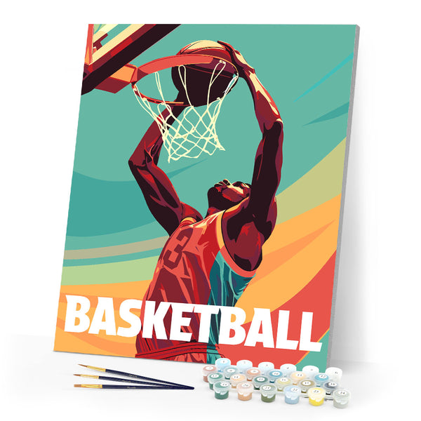 Paint by numbers kit Sport Poster Basketball Figured'Art