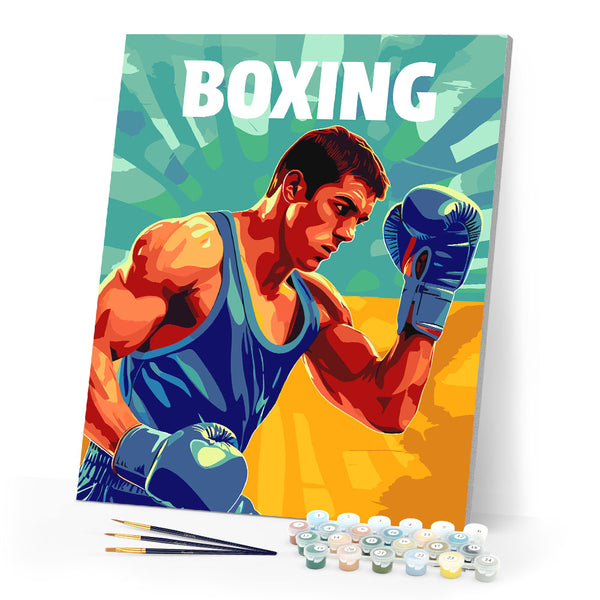 Paint by numbers kit Sport Poster Boxing Figured'Art