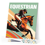 Paint by numbers kit Sport Poster Equestrian Figured'Art