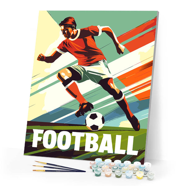 Paint by numbers kit Sport Poster Football Figured'Art