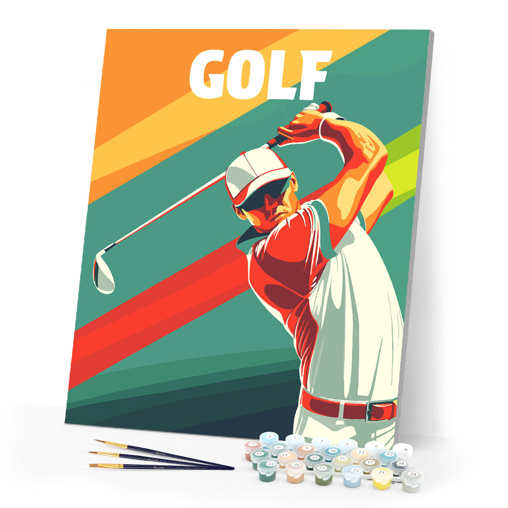 Paint by numbers kit Sport Poster Golf Figured'Art