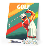 Paint by numbers kit Sport Poster Golf Figured'Art