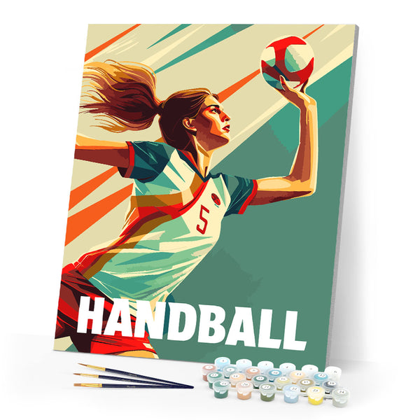 Paint by numbers kit Sport Poster Handball Figured'Art