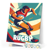 Paint by numbers kit Sport Poster Rugby Figured'Art