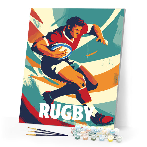 Paint by numbers kit Sport Poster Rugby Figured'Art