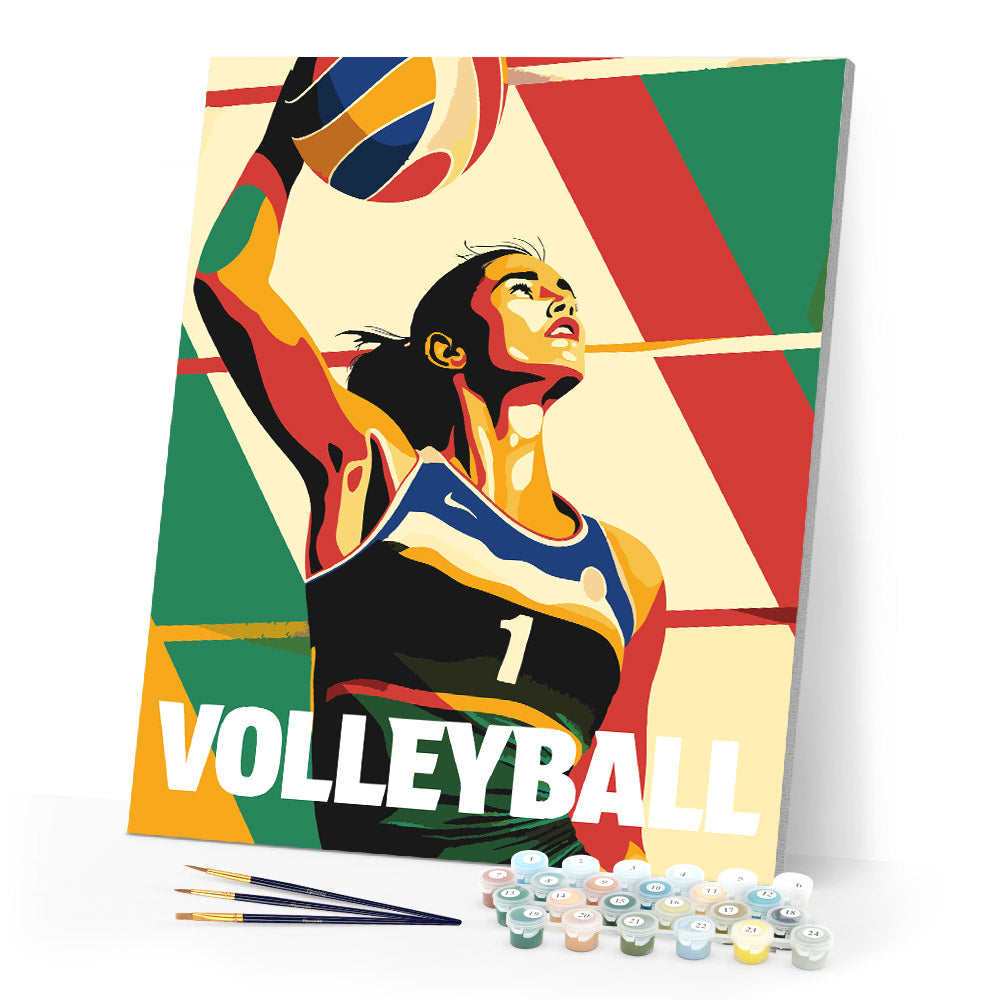 Paint by numbers kit Sport Poster Volleyball Figured'Art