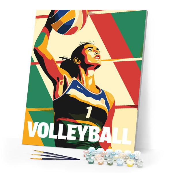 Paint by numbers kit Sport Poster Volleyball Figured'Art