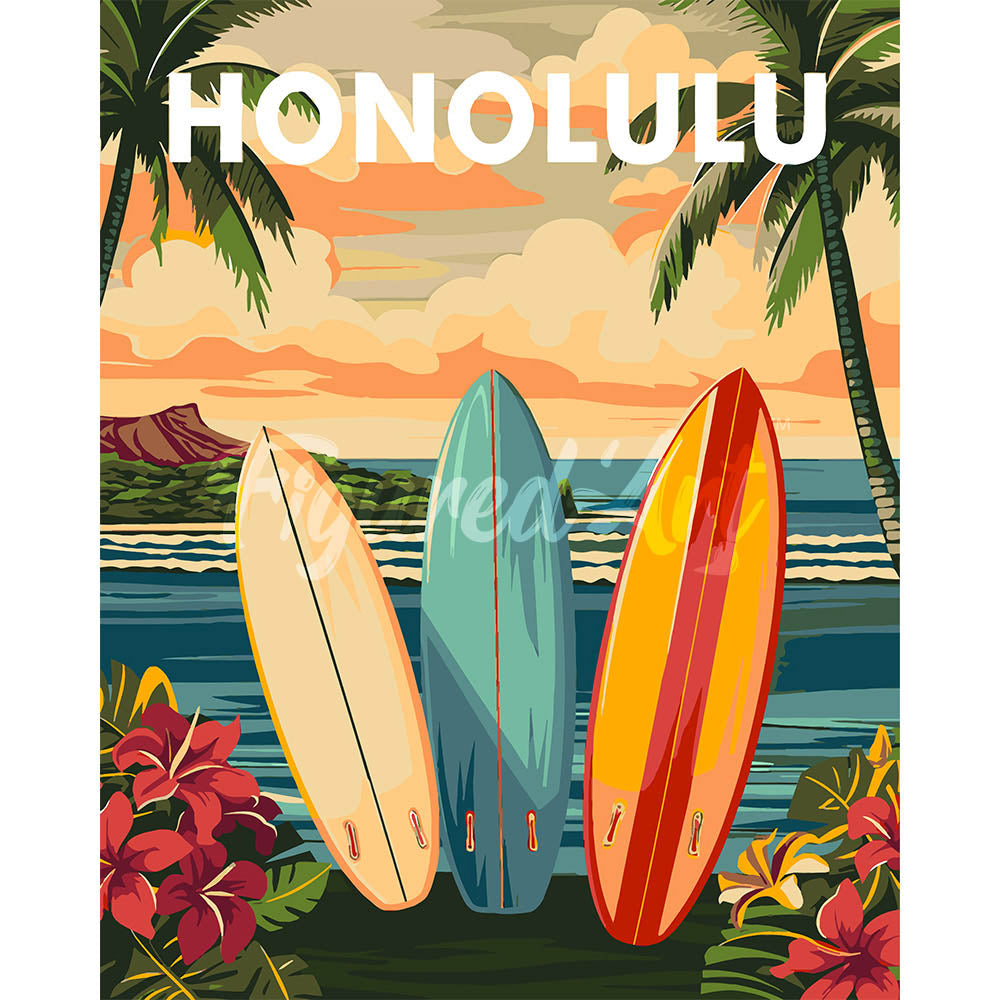 Travel Poster Honolulu