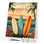 Paint by numbers kit for adults Travel Poster Honolulu Figured'Art