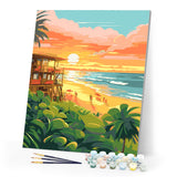 Paint by numbers kit Beach Club at Sunset Figured'Art