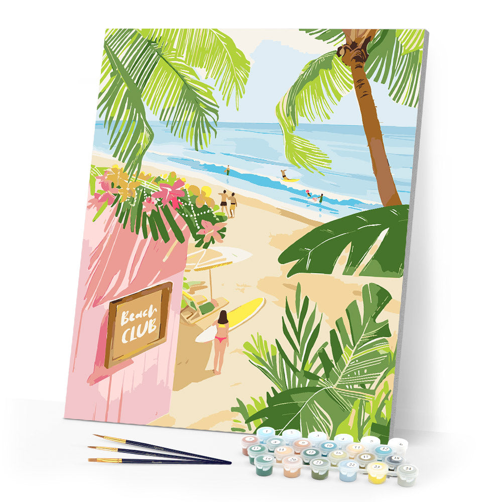 Paint by numbers kit Beach Club Figured'Art