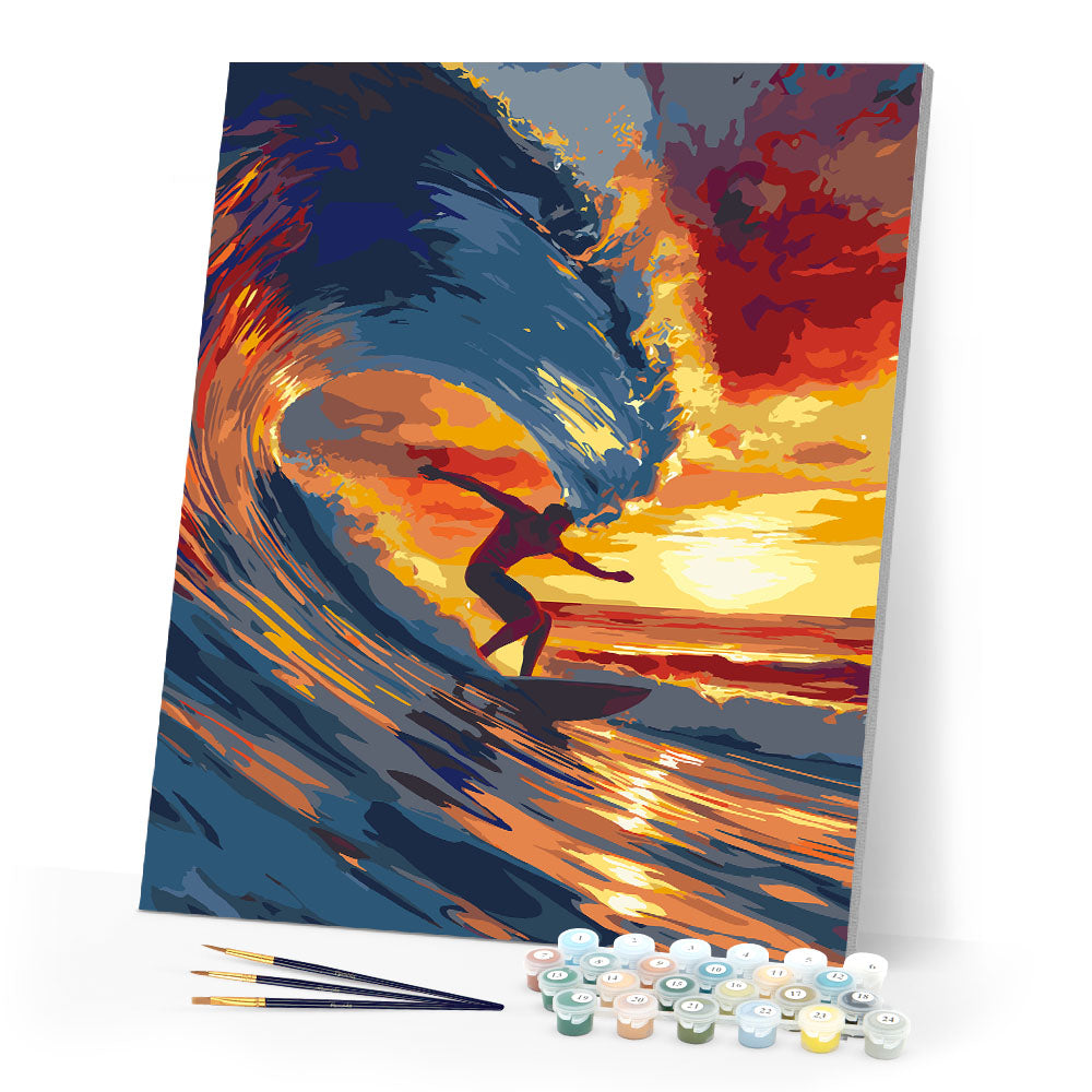 Paint by numbers kit Big Wave Surfing Figured'Art