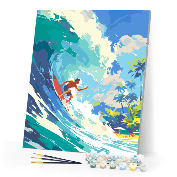 Paint by numbers kit Surfing in Hawaii Figured'Art