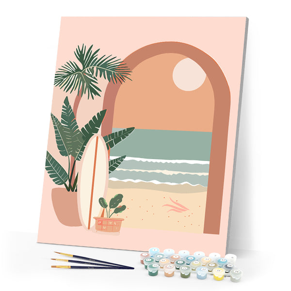 Paint by numbers kit Archway to the Sea Figured'Art