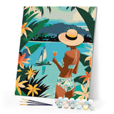 Paint by numbers kit Lady and Ocean Figured'Art