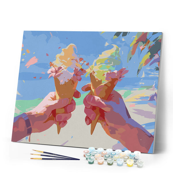 Paint by numbers kit Beachside Ice Cream Figured'Art