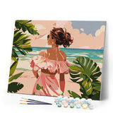 Paint by numbers kit Lovely Girl by the Sea Figured'Art