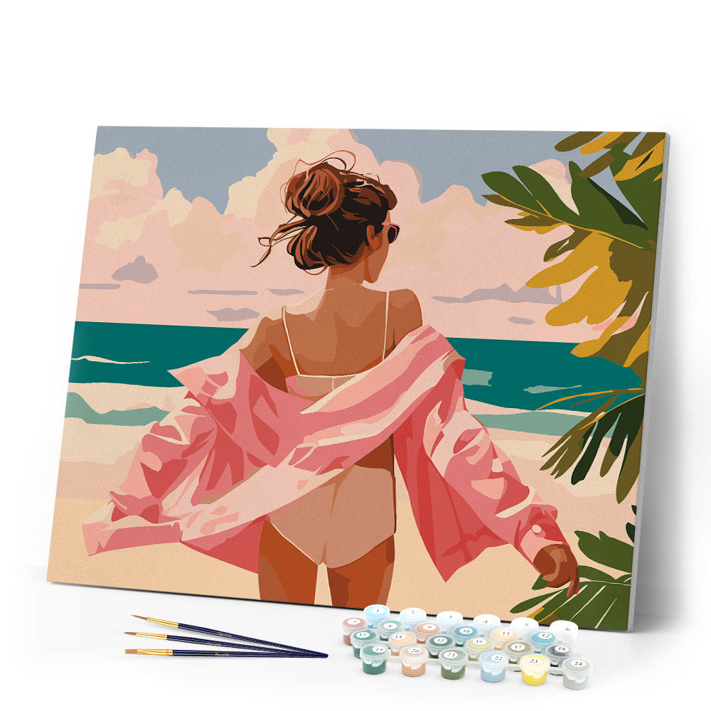 Paint by numbers kit Enjoy the Beach Figured'Art