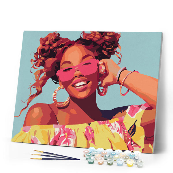 Paint by numbers kit Bright Laughter Figured'Art