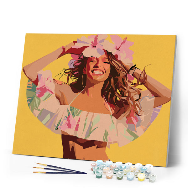 Paint by numbers kit Joyful Girl Figured'Art