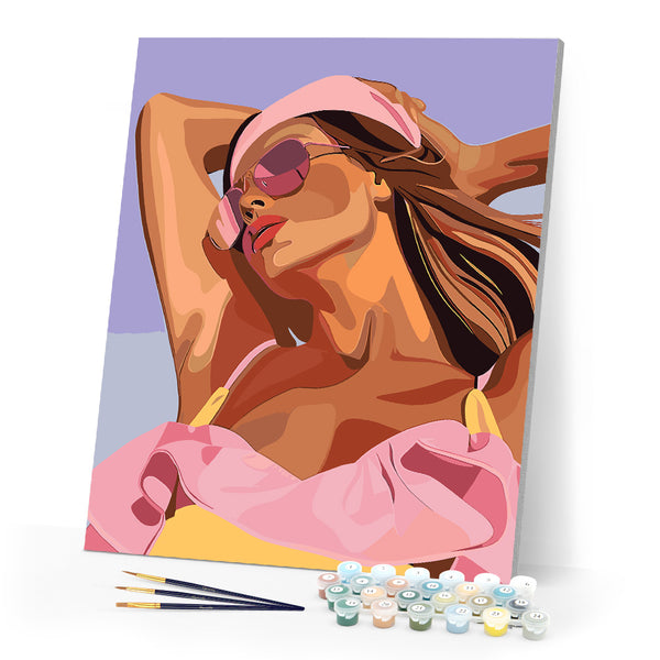 Paint by numbers kit Sun-Kissed Girl Figured'Art