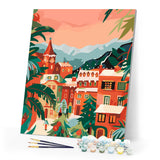 Paint by numbers kit Festive Townscape Figured'Art
