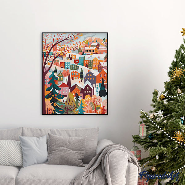 Colorful Winter Village