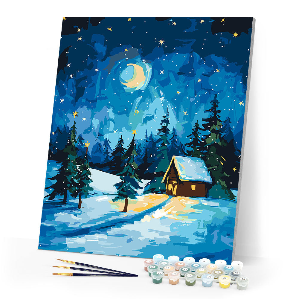 Paint by numbers kit Starry Christmas Night Figured'Art