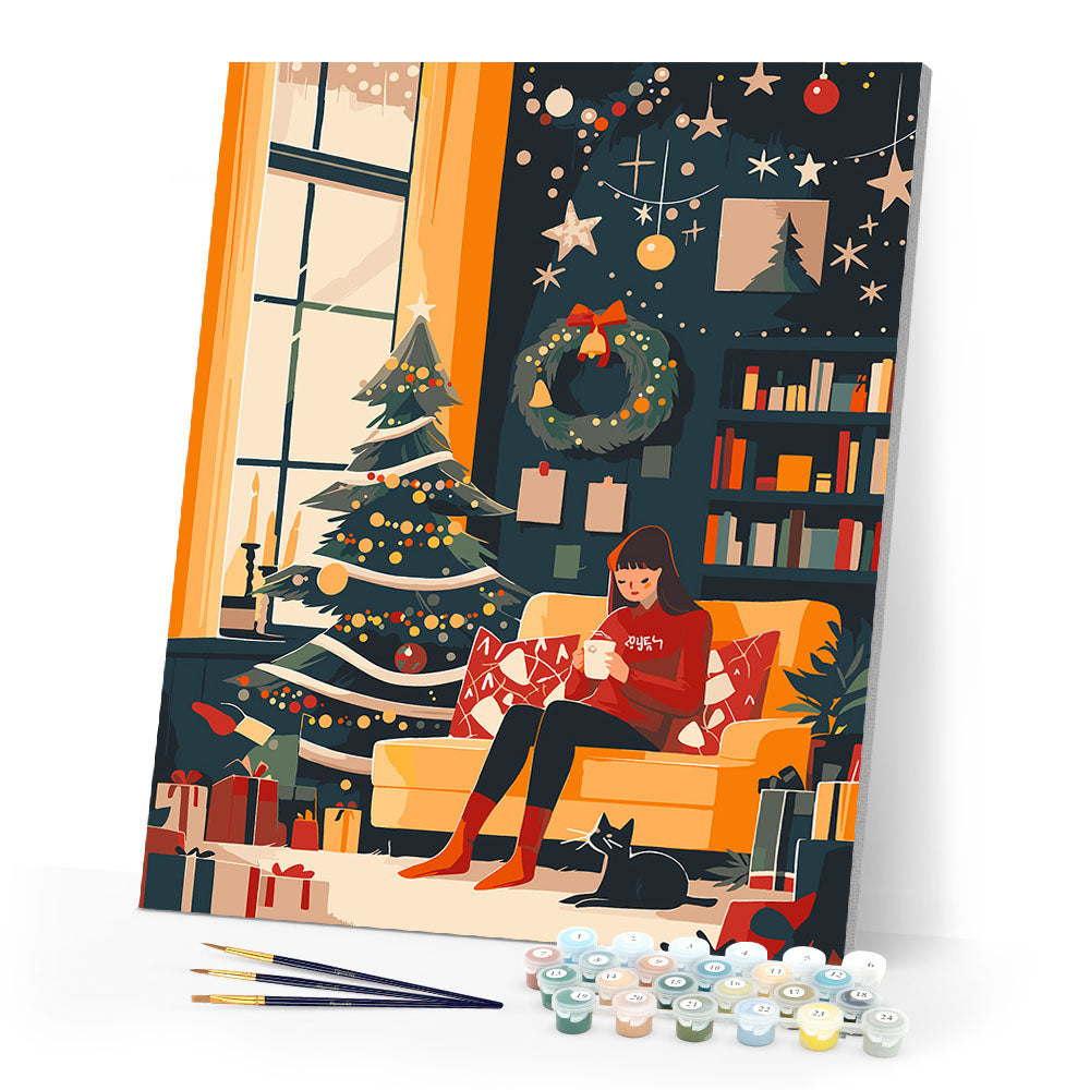 Paint by numbers kit Cozy Christmas Evening Figured'Art