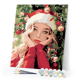 Paint by numbers kit Christmas Cute Girl Figured'Art