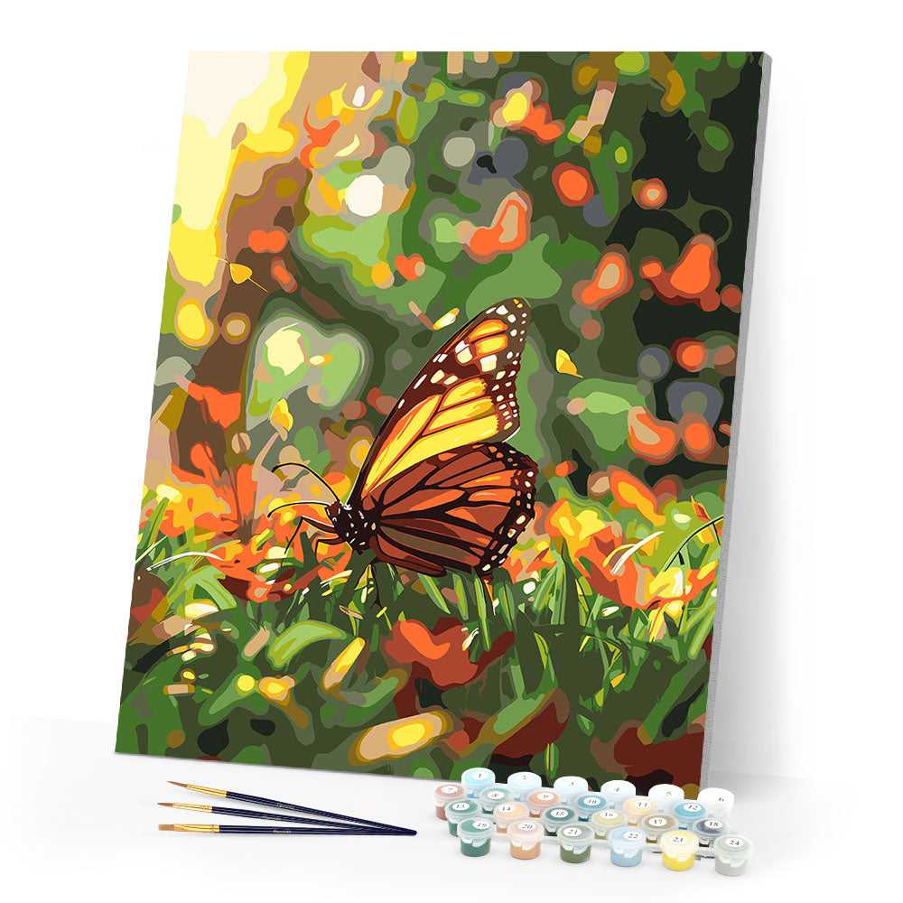 Paint by numbers kit Butterfly in the Meadow Figured'Art