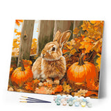 Paint by numbers kit Bunny and Pumpkins Figured'Art